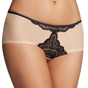 Cosabella Elise Lowrider Hotpants Black/Nude - 0721